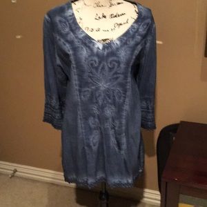 Denim Embroidered blouse
